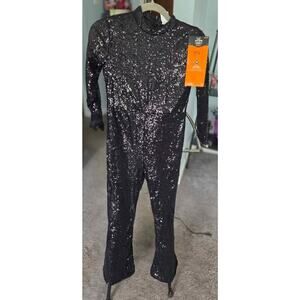 Halloween costume/ Shimmering Black Sequin Pop Star Size M